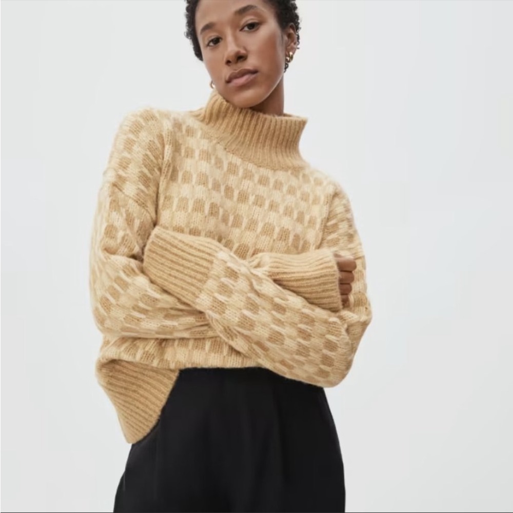 Everlane The Cloud Checkered Turtleneck Sweater - Everlane Sweater